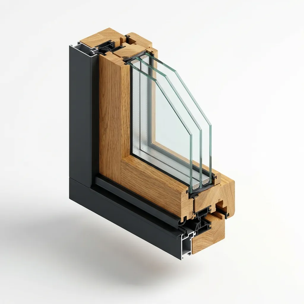 Vindue, træ med 3-lags rude